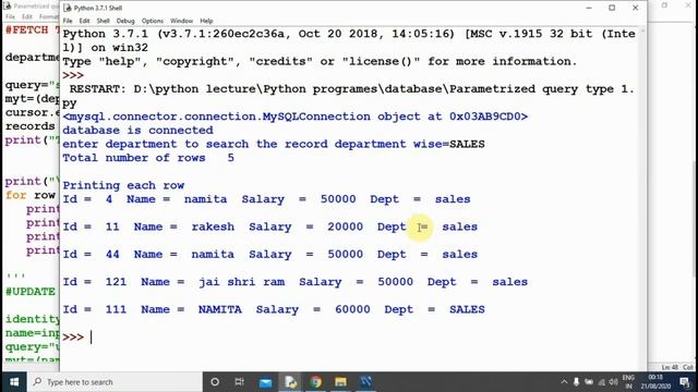 Old style parameterized Query in Python смотреть онлайн