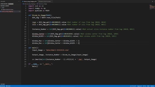 How to Convert a DICOM file into an Image (jpg, png, tif, etc) using Python | Single File | смотреть онлайн
