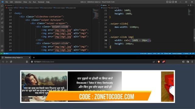 Slideshow using HTML, CSS and Swiper Js | @zonetocode9552 смотреть онлайн