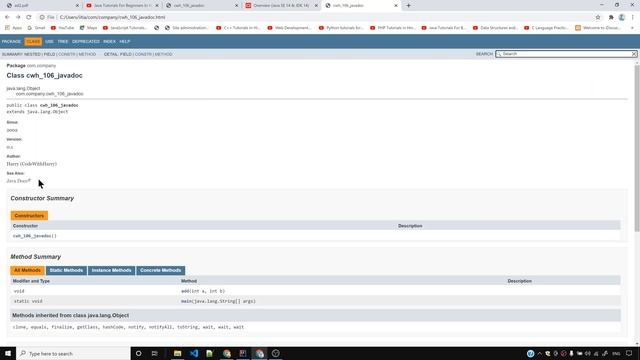 Javadocs: Tags for Documenting Classes смотреть онлайн