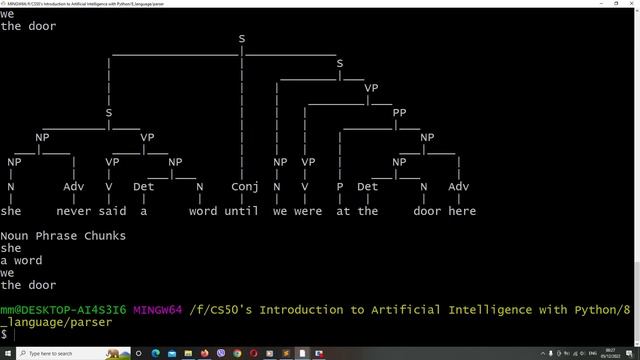 Parser - an AI to parse sentences and extract noun phrases смотреть онлайн