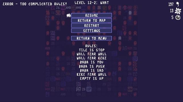 Baba Is You - "Error - Too complicated rules!" смотреть онлайн