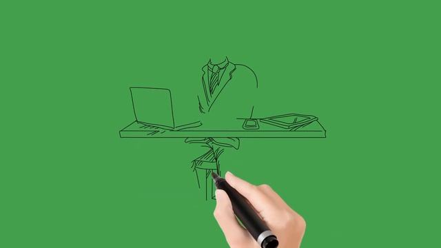 green screen sketch animation of 3d hand clapping and a man working on laptop | free video смотреть онлайн