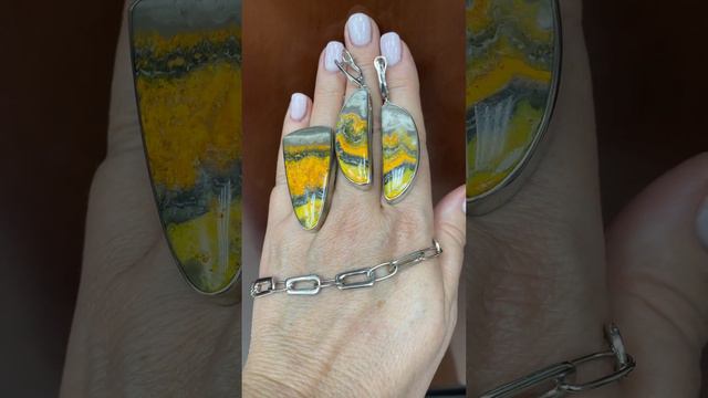 РЕДКОСТЬ - ПЧЕЛИНАЯ ЯШМА! Кольцо безразмерное. СЕРЕБРО Цены👇 смотреть онлайн