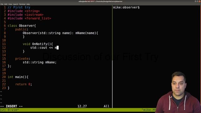 The Observer Design Pattern in C++ - Part 1 of n - A simple implementation смотреть онлайн