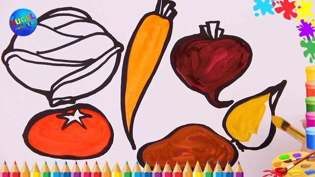 Овощи. Лёгкие рисунки для детей. Борщ. Учимся рисовать. Простые рисунки малышам. Рисуем акрилом смотреть онлайн