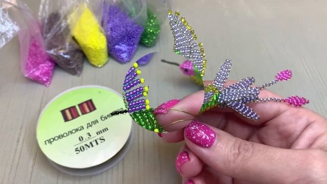 Колибри из бисера, ссылка на мастер-класс под видео смотреть онлайн