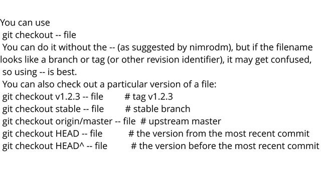 Undo working copy modifications of one file in Git? смотреть онлайн