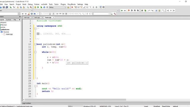 #3 misol | Palindrom sonlar algoritmi (palindrome number algorithm) | C++ da misollar yechish смотреть онлайн