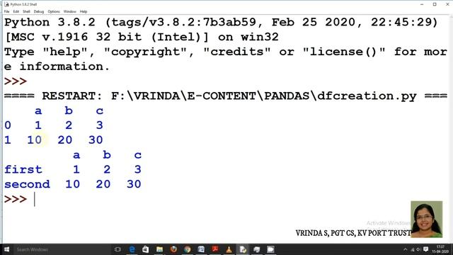 DATA FRAME IN PANDAS (Creation from list of dictionaries) смотреть онлайн