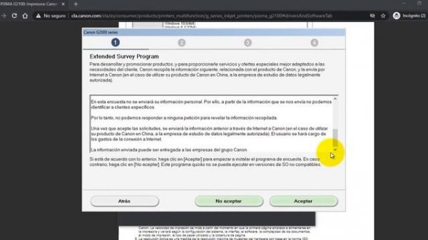 Instalación Driver Canon G2100 Impresora Multifuncional Escáner