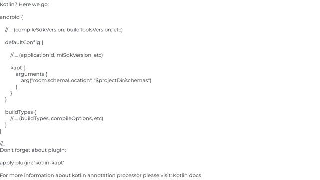 Room - Schema export directory is not provided to the annotation processor смотреть онлайн