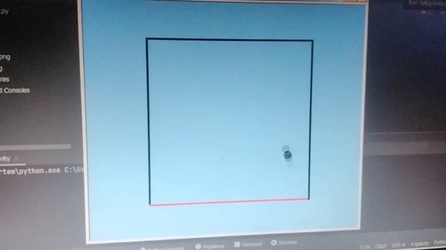 прыгающий мячик с физикой на Python смотреть онлайн