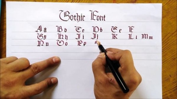 How to write Gothic Font calligraphy