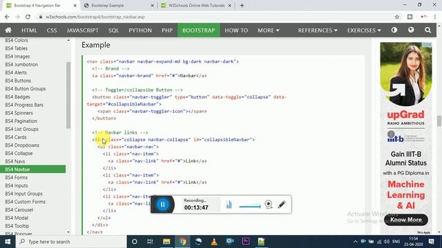 Lecture -21- // Bootstrap 4 Navbar Full Introduction // Bootstrap 4 For Beginners In Hindi смотреть онлайн