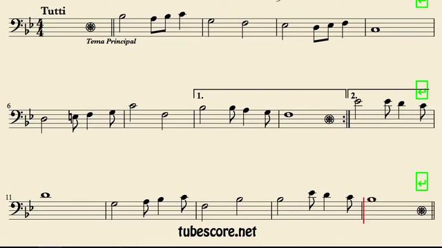 Pompa y Circunstancia Partitura de Trombón Chelo Fagot Tuba Bombardino смотреть онлайн
