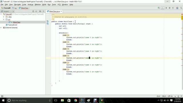 Tutorial 8-switch case in java смотреть онлайн