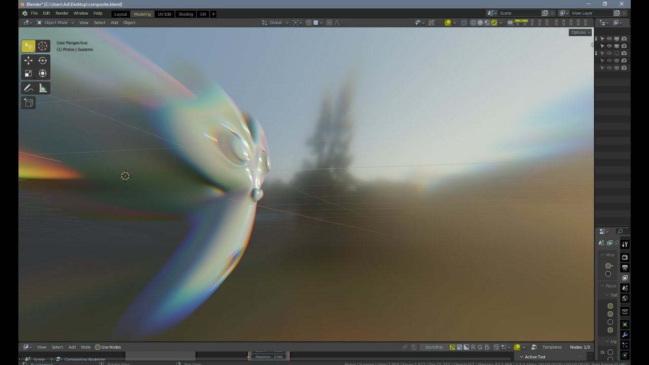Blender. Композитинг во вьюпорте, волосы, аддон Stacks, скульпт
