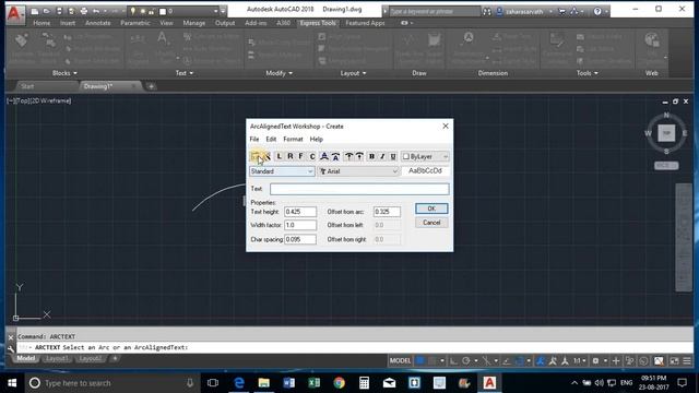 AutoCAD 2018 - 12. ARCText Command смотреть онлайн