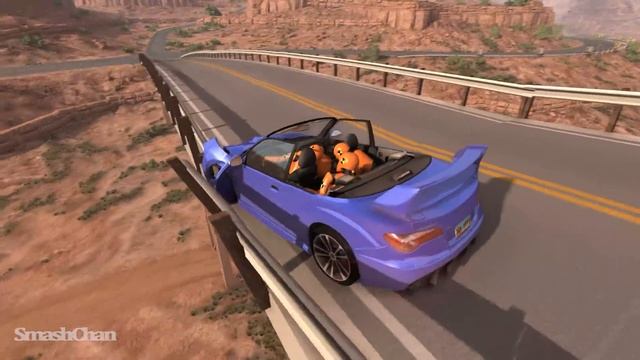 Collapsing Bridge Pileup Car Crashes #7 - BeamNG DRIVE | SmashChan