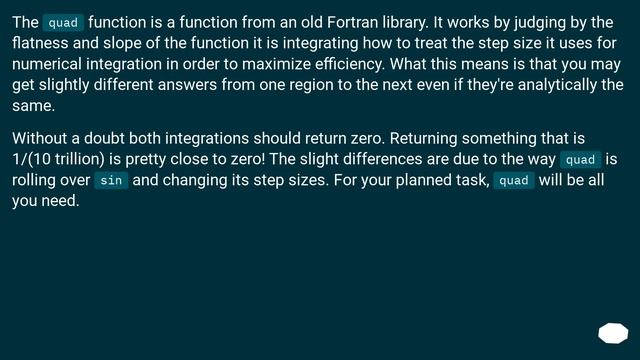 Can someone explain why scipy.integrate.quad gives different results for equally long ranges while смотреть онлайн
