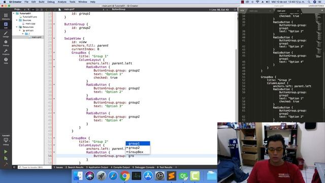 Tutorial Qt Creator - QML - GroupBox & RadioButton & CheckBox смотреть онлайн
