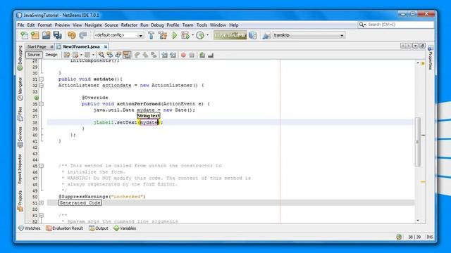 How to display the date in jlabel java swing programing for beginners смотреть онлайн