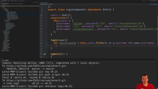 Static user validation in login component смотреть онлайн