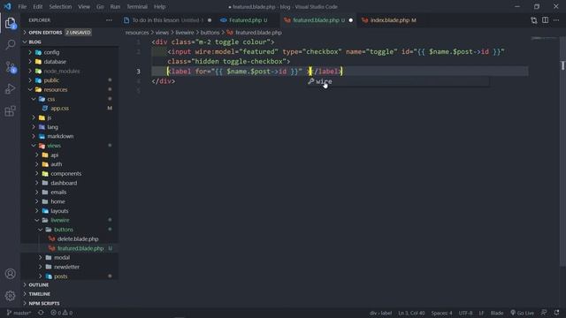 Create Livewire toggle switch | Create a blog with Laravel 8, Jetstream & Livewire | #19 смотреть онлайн