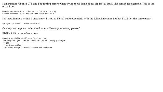 DevOps & SysAdmins: Unable to execute gcc: No such file or directory смотреть онлайн