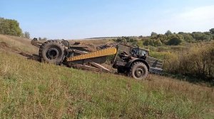 ШОК скрепер МоАЗ грузится без толкача.