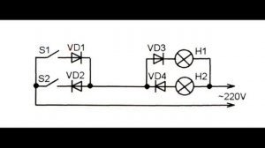 Как управлять двумя лампами на 220V по двум проводам