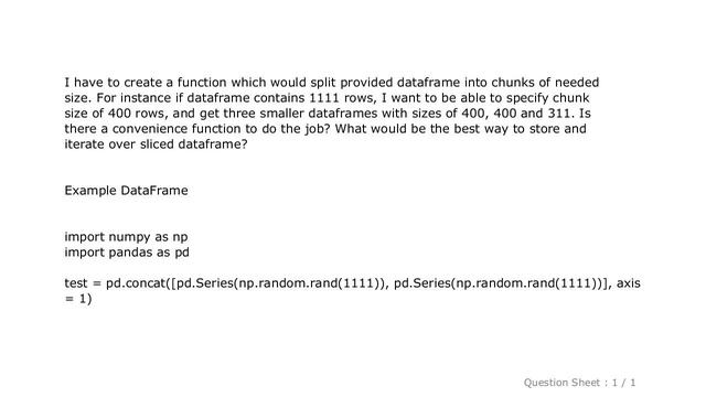Pandas : Split dataframe into relatively even chunks according to length смотреть онлайн