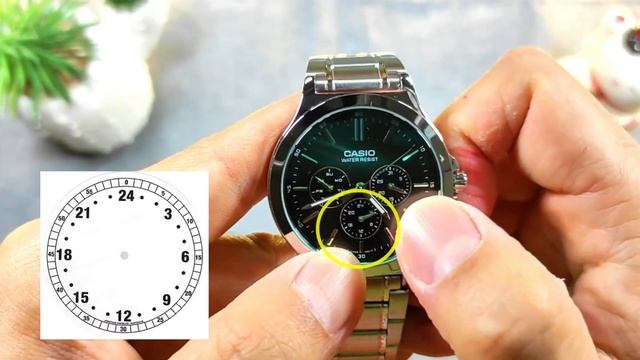 How To Set A Simple Casio Day & Date Watch With 1 Button ( Crown) | Casio WR Analog