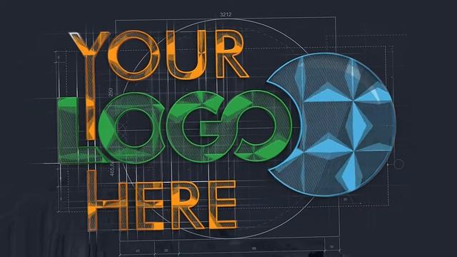 Technical Sketch Logo Reveal 3D draw architect intro V1 dark смотреть онлайн