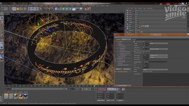 Cinema 4D - 3d модель Кольца Всевластия из Lord of the Rings смотреть онлайн