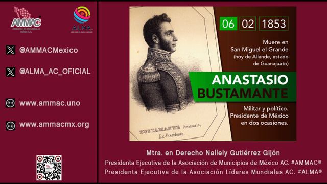 #AMMAC® #México #Efemérides 06 de Febrero de 1853 muere Anastasio Bustamante. смотреть онлайн