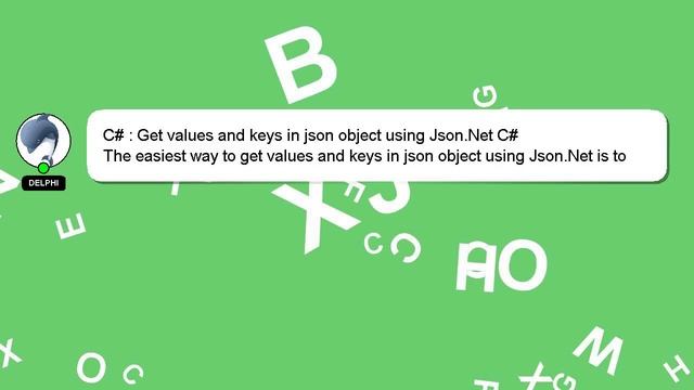 C# : Get values and keys in json object using Json.Net C# смотреть онлайн