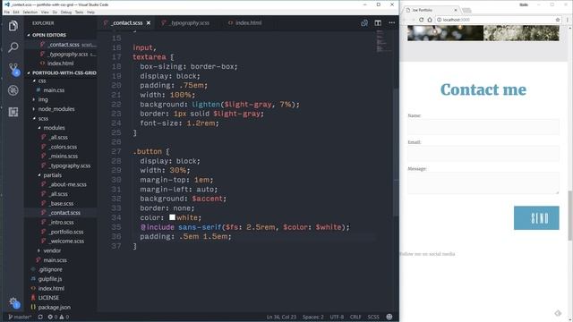 How to create a Portfolio Website with CSS Grid & Sass | Part 6: Contact and Footer смотреть онлайн