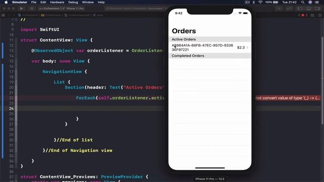 SwiftUI and Firebase tutorial, coffee App 45 of 51 смотреть онлайн