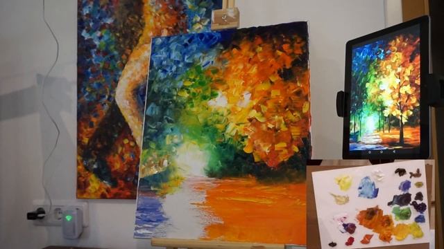 How to paint Leonid Afremov painting lessons Forest by Laki Béla. Like Afremov painting tutorial! смотреть онлайн