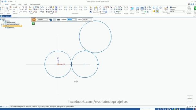 Solid Edge ST9 Part - Sketch (Circle e Ellipse) смотреть онлайн