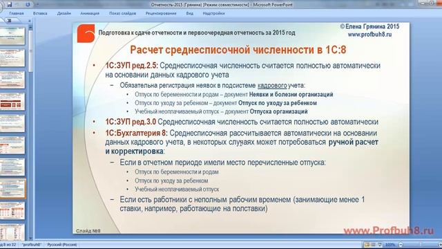 Среднесписочная численность в 1С 8.3 смотреть онлайн