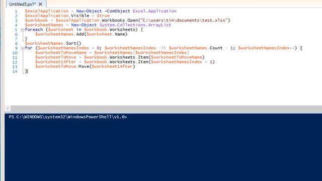 Sort Excel Worksheets with PowerShell and .NET смотреть онлайн