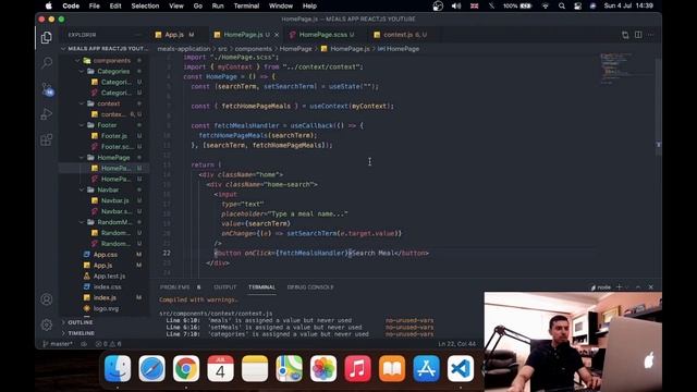?ReactJS Meals App||React Hooks||React Router||ContextAPI||TheMealDB API|| SASS||ReactJS Tutorial смотреть онлайн