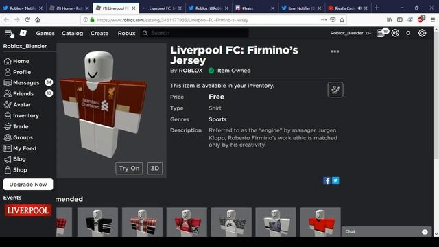 How To Get Liverpool FC: Firmino’s Jersey And Liverpool FC: Matip’s Jersey | Roblox [EVENT] смотреть онлайн