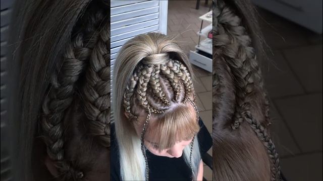 Брейды в хвост, афрохвост с челкой, хвост из канекалона смотреть онлайн