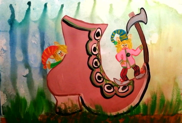 Как нарисовать сказку "Как гномы сапожок нашли". смотреть онлайн