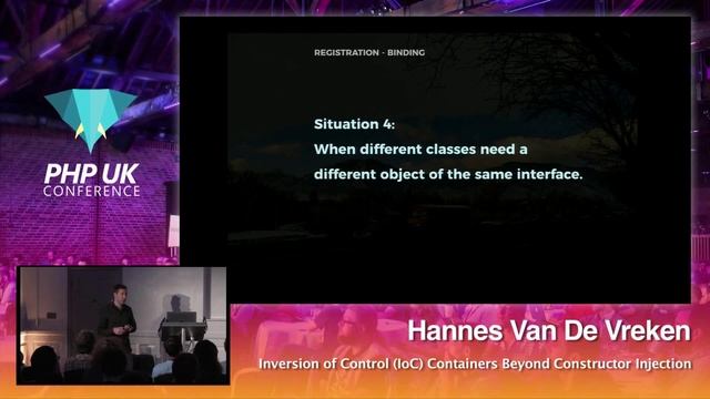PHP UK 2018 - Hannes Van De Vreken - Inversion of Control Containers Beyond Constructor Injection смотреть онлайн