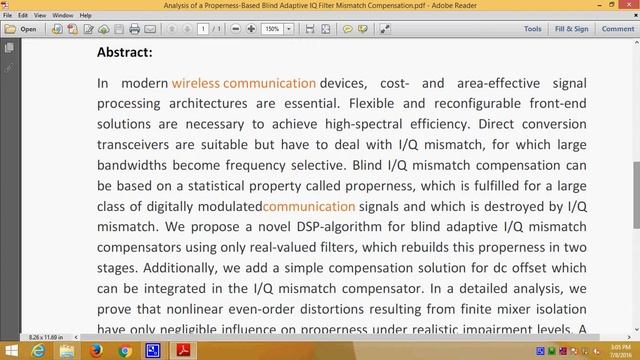Analysis of a Properness Based Blind Adaptive IQ Filter Mismatch Compensation смотреть онлайн